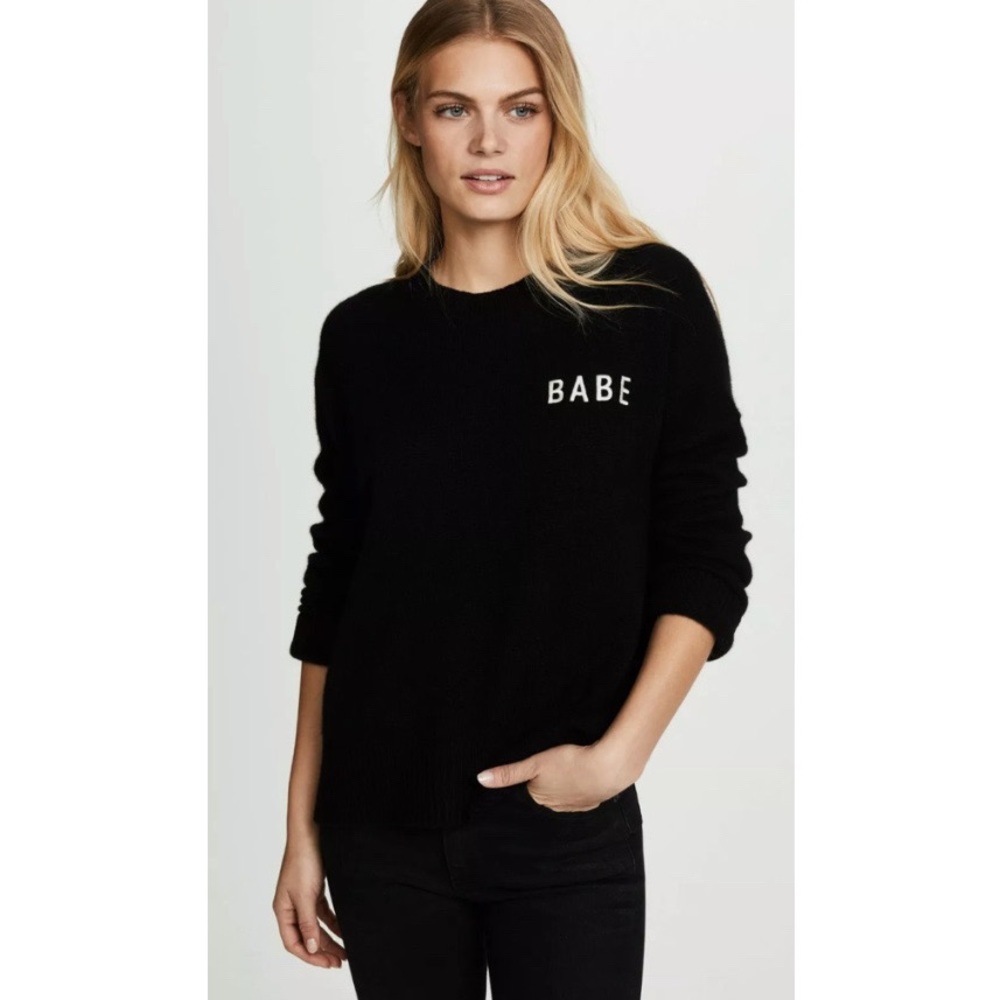 Skull Cashmere Rhen Black Cashmere Babe Embroidered Sweater